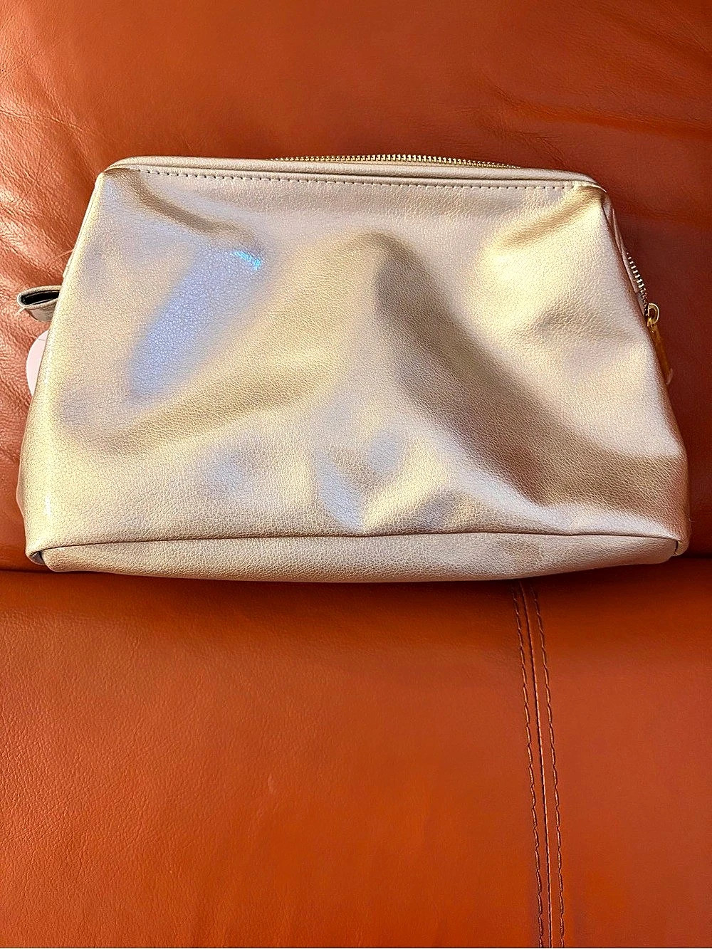 Beauty Boutique Metallic Gold Cosmetic Pouch NWT